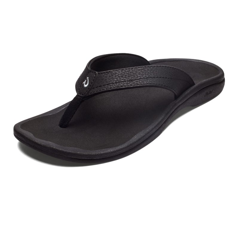 OLUKAI Ohana Women's Beach Sandals, Water Resistant Flip Flops, Arch Support & Comfort Fit, Lightweight & Durable, Enhanced Grip & Traction, Black/Black, 11 - Image 1